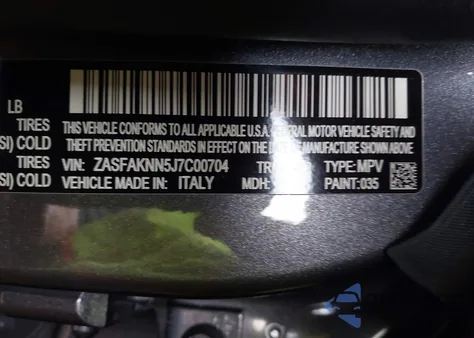 2018 Alfa Romeo Stelvio Ti Sport Awd из США, поврежденный, VIN ZASFAKNN5J7C00704